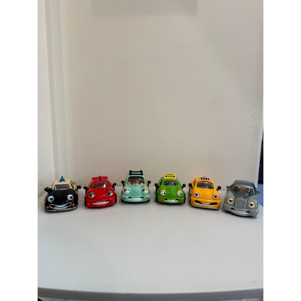 Chevron Cars Collectible Toy Vehicle Lot of 6 Police Taxi Student Driver Woody